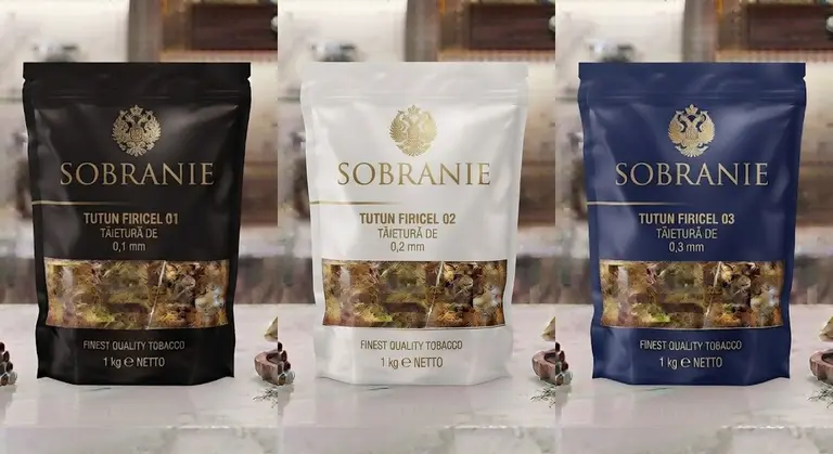 Pungi de tutun firicel Sobranie 01, 02 și 03
