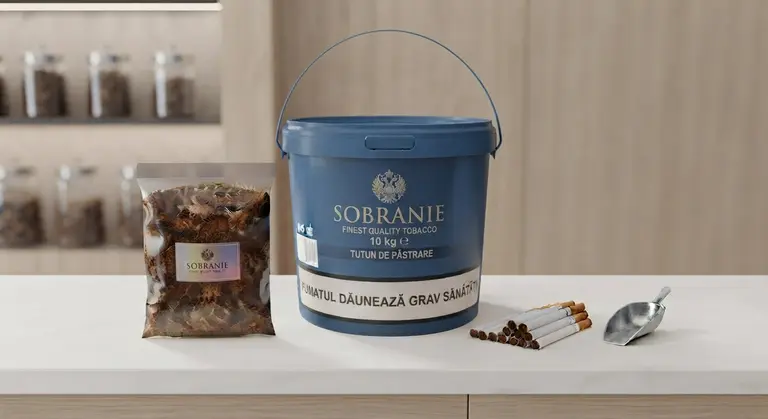 Găleată de 10 kg cu tutun tocat Sobranie